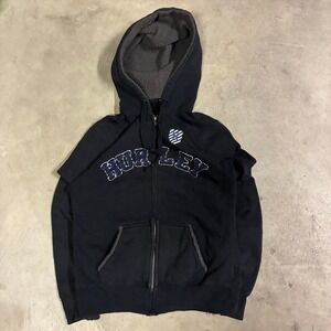 Vintage Y2K Hurley Zip Up Hoodie Surf Spellout Skate Streetwear